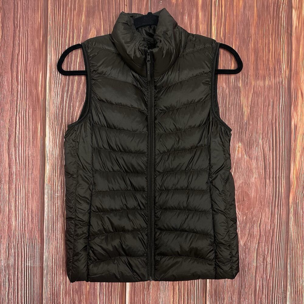 UNIQLO Ultra Light Genuine Down Filled Puffer Packable Vest Womens Small S Brown